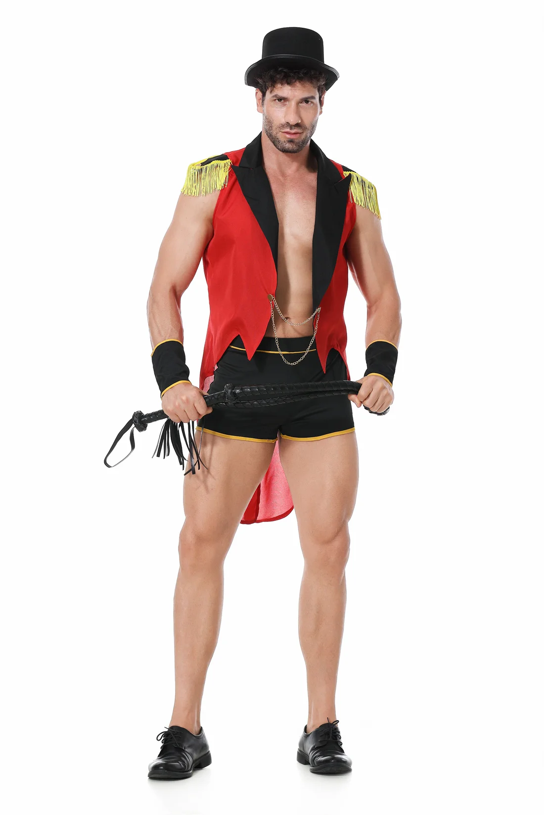 Volwassen Mannen Circus Clown Kostuum Halloween Cosplay Dier Trainer Man Smoking Performance Kleding Set