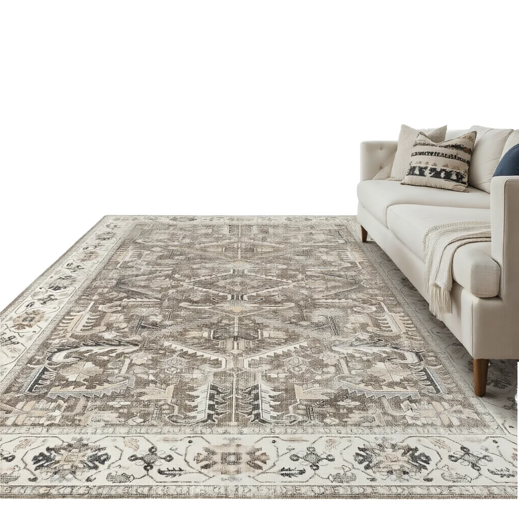 2026 7x9 Braided Polyester Low Pile Area Rugs Washable Soft Indoor Floor Carpet for Living Room Dark Brownpromote sales