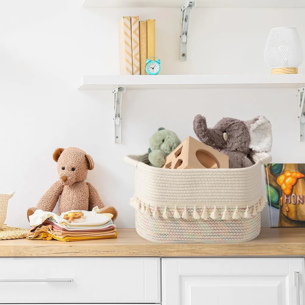 3-Pack Woven Cotton Rope Storage Baskets 4