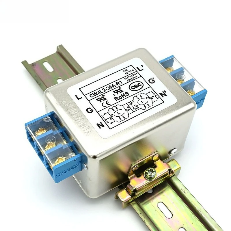Single-phase three-pole EMI rail power supply filter 220v anti-interference CW4L2-30A-R