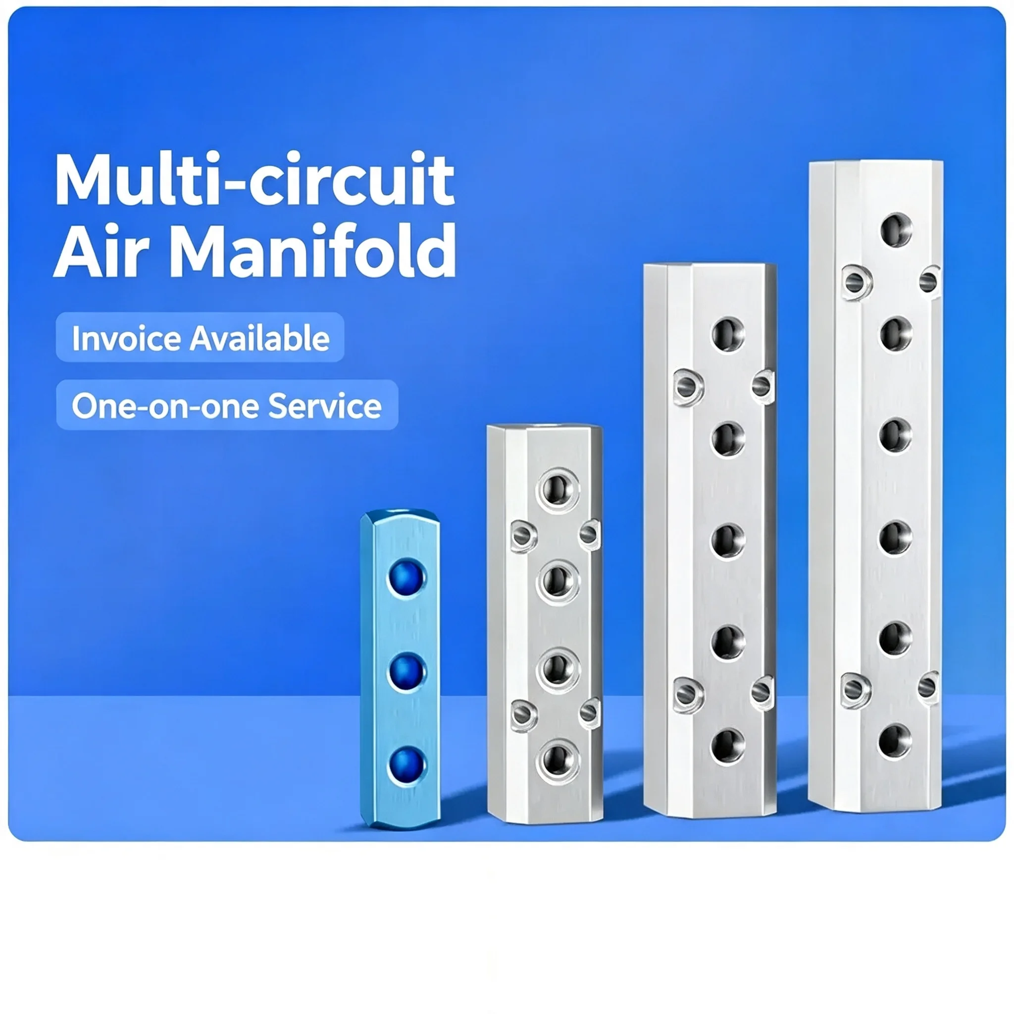 Source Distribution Row 2-10 Way 30x30mm Air Manifold Distributor PT1/2 to PT1/4 Drain Diverter Oil Exhaust Distributor Air