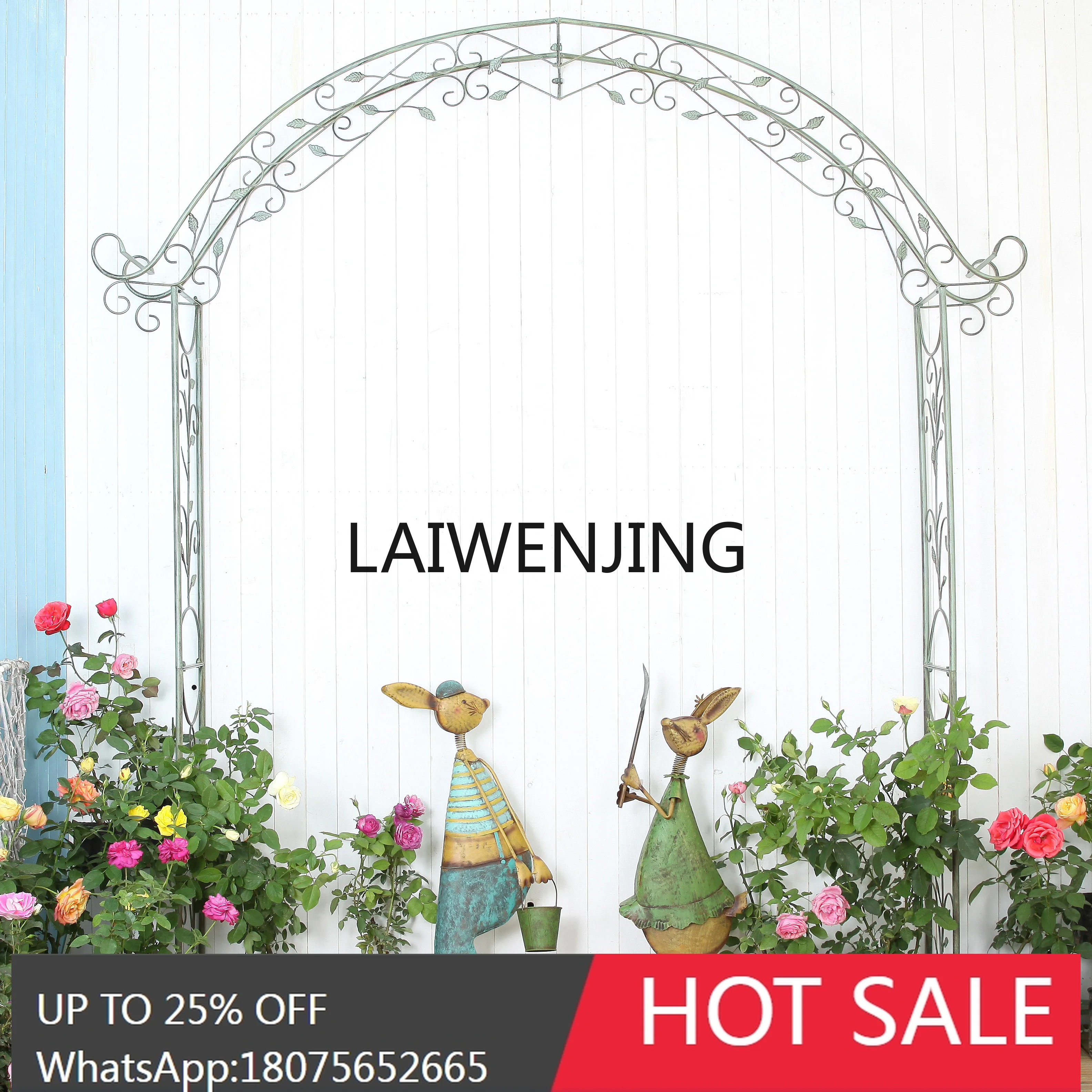 wrought iron large span flower terrace plant climbing vine frame