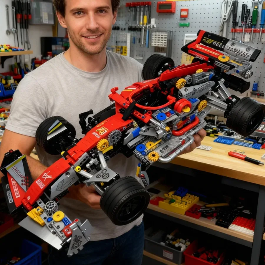 

Technic Racing Car Model Kit, MOC Building Blocks Supercar Set for Adults, Creative Engineering Vehicle, DIY Collectible Gift