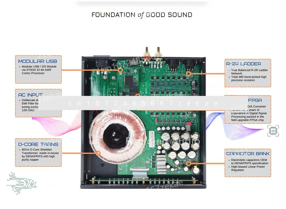 

Denafrips ARES 15TH DAC R2R + Architettura DSD, коаксиальный x1 OPT x 1, I2S x 1, USB2.0 B, обработка цифровых сигналов через FPGA