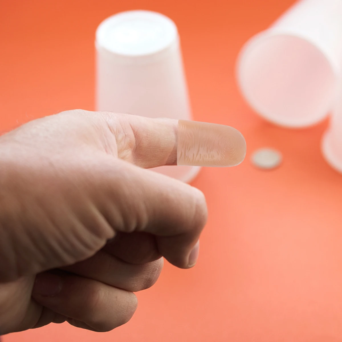 

1Set Fake Thumb Tips Disappearing Silk Trick Props Appearing Tools Realistic Finger Tips Stage Show Prank