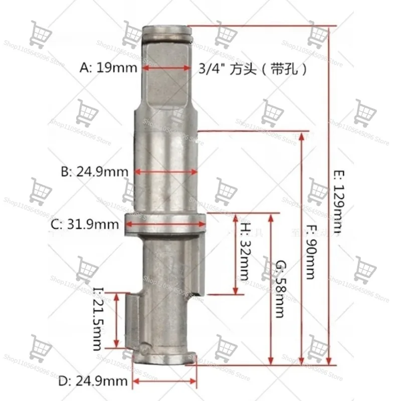 For Medium Wind Gun Heavy Duty Pneumatic Wrench Strike Shaft 3/4 1 Inch Front Spindle Double Hammer Wind Gun Accessories