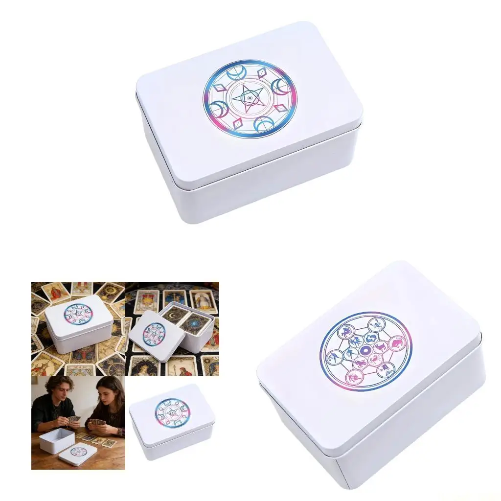 

M5TC Tarots Card Holder Slide Box Decorative Storage Bin Sliding Lid Trinket Box