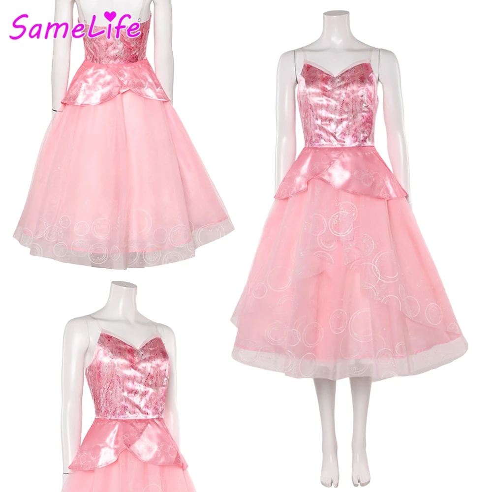 

Wiked ​2 Glinda Cosplay Fantasy Backless Dress Clothing 2025 Movie Costume Disguise Halloween Adult Women Roleplay Party Outfits