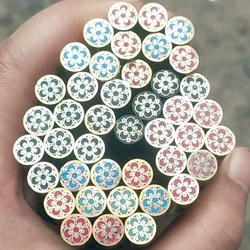5 Colors 60mm 180mm Length Brass Tube Knife Handle Colored Mosaic Rivets Flower Patterned Screw Nail Pins For Scale DIY Making