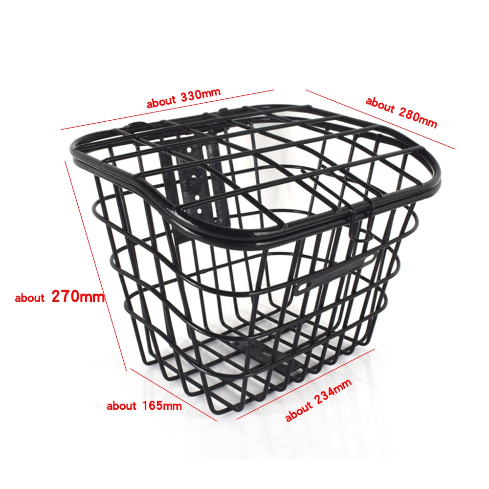 Hot sale  metal black stainless steel durable thickened bicycle basket/bike basket food basket high quality