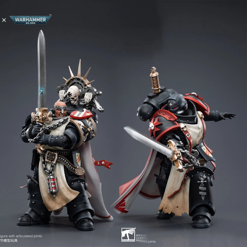 JOYTOY Warhammer 40K 1/18 Black Templars Marshal Primaris Sword Brethren Eberwulf Action Figure Model Toys For Collection