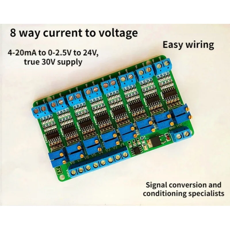 8-channel Current-to-voltage Module, Multi-channel Signal Conversion and Conditioning 4~20mA to 0~5V 10V Transmitter JY