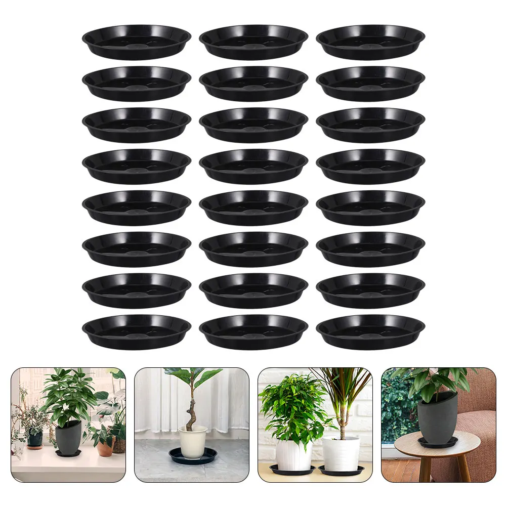 

25pcs Flower Pot Trays Plastic Flowerpot Bases Durable Anti-Slip Uv Resistant Gardening Trays For Balcony Plant Pot Plates