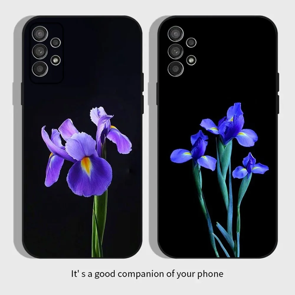 

Fragrant Iris Phone Case For Samsung Galaxy A13,A21s,A22,A31,A32,A52,A53,A71,A80,A91 Soft Black Cover