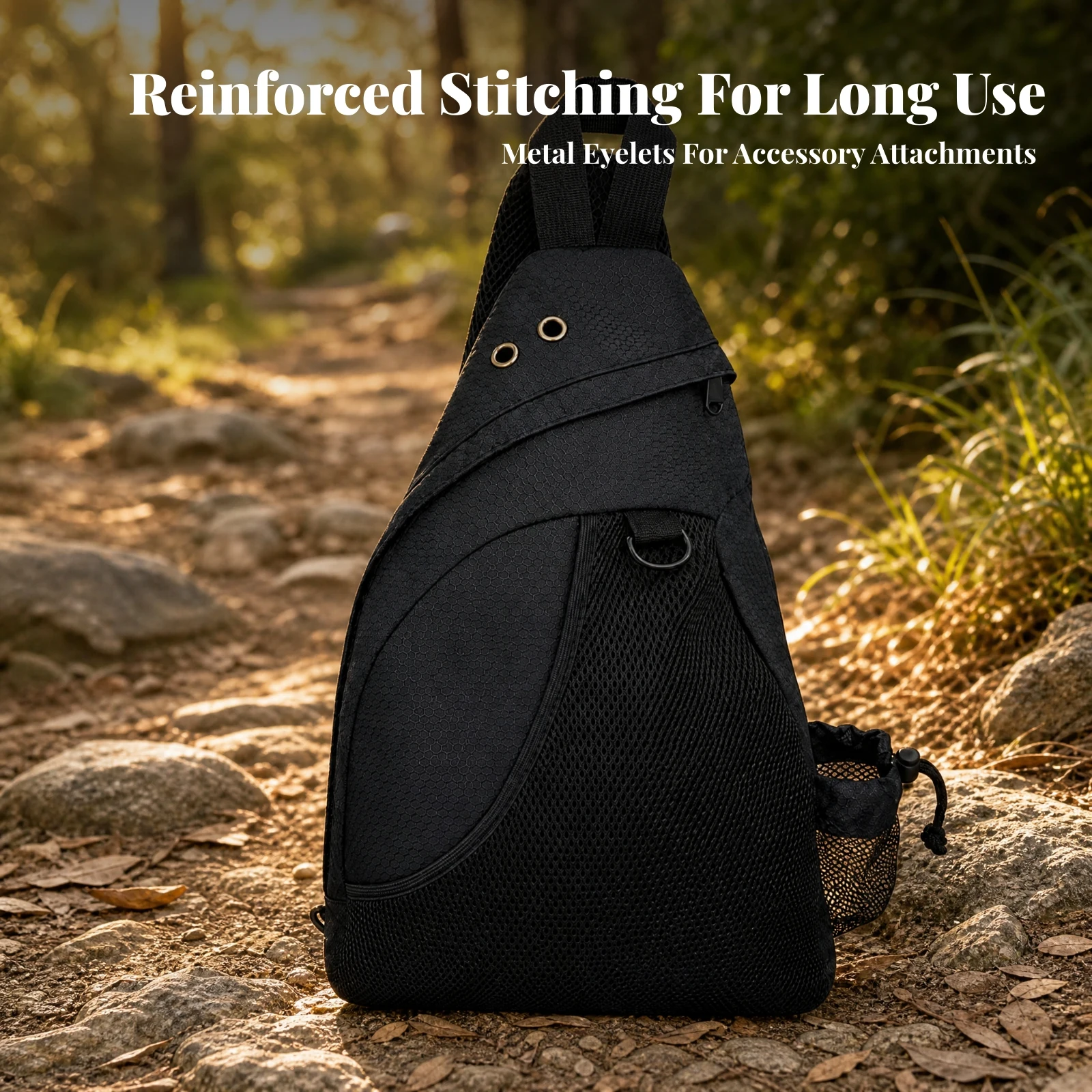 Disc Golf Sling Bag Adjustable Disc Golf Shoulder Bag Slim Breathable for Outdoor Play, Parks