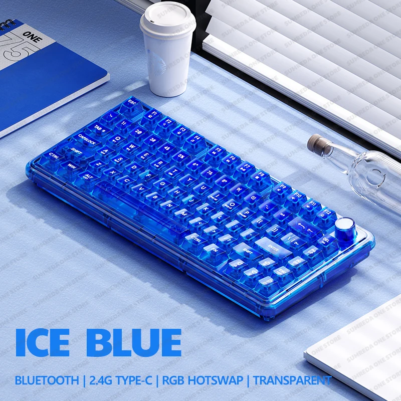 

Weikav One 75 Transparent Wireless Mechanical Keyboard Gaming Bluetooth Wired Keyboard RGB Hotswap Gamer Non-contact Keyboard