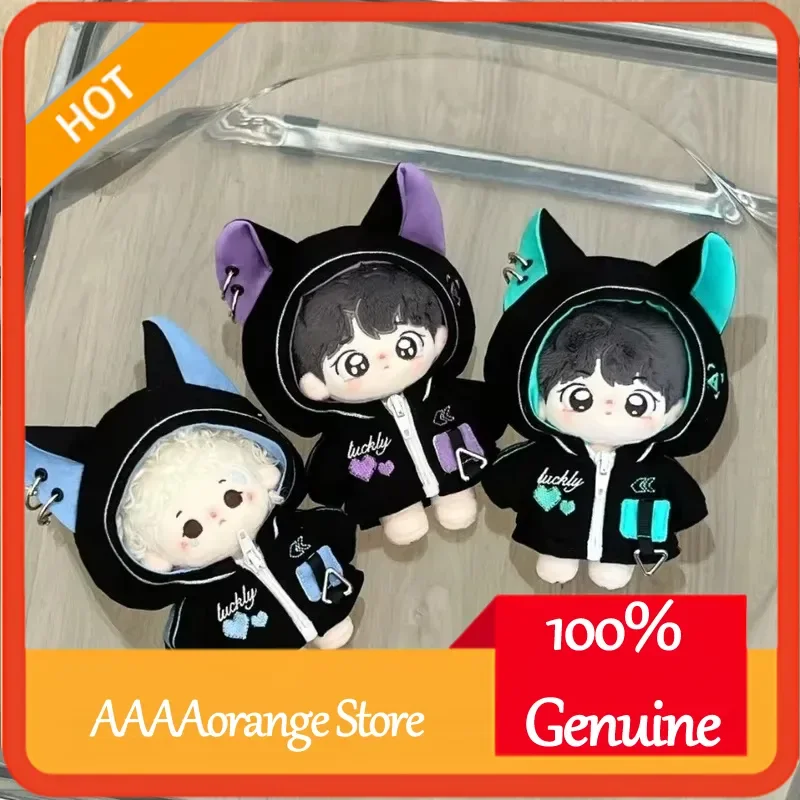 

Хлопковая кукла Labubu, 10 см, серия киберпанк, футуристическая куртка с котом, замененная крутая трехцветная кукла, одежда, украшение, игрушечный аксессуар