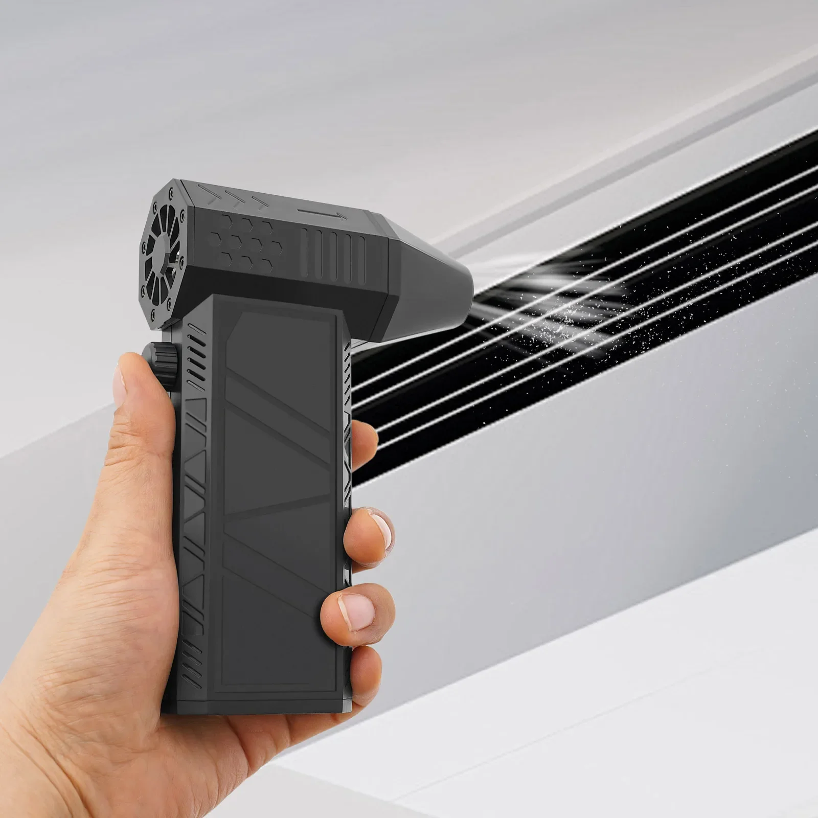 

Portable High-Speed Dust Blower with 2 Nozzles Type-c Cable 230W Super Jet Dry Blower Black X6 Air Duster for Cleaning Work