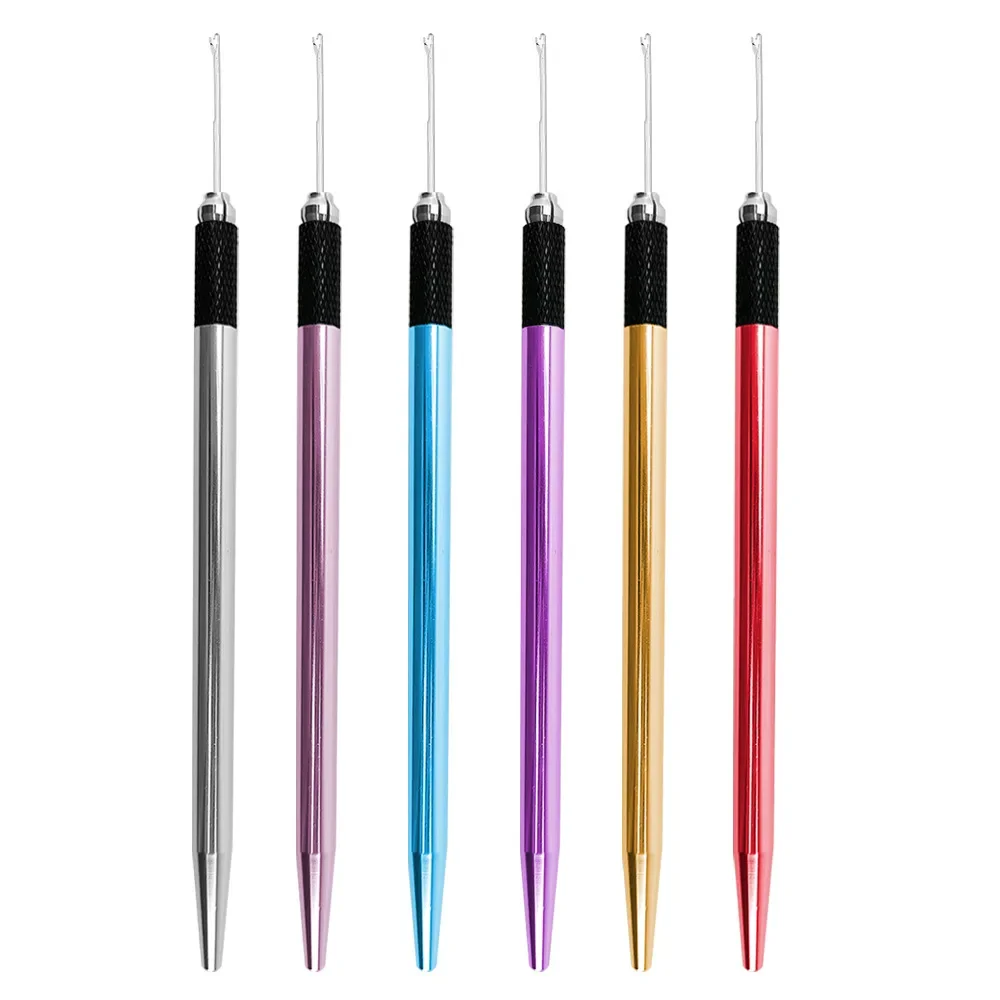 Single-Ended Colored Handle Wig Crochet Hook, Handcraft Tool for Hairpiece Weaving & Lace Wig Base Ventilating