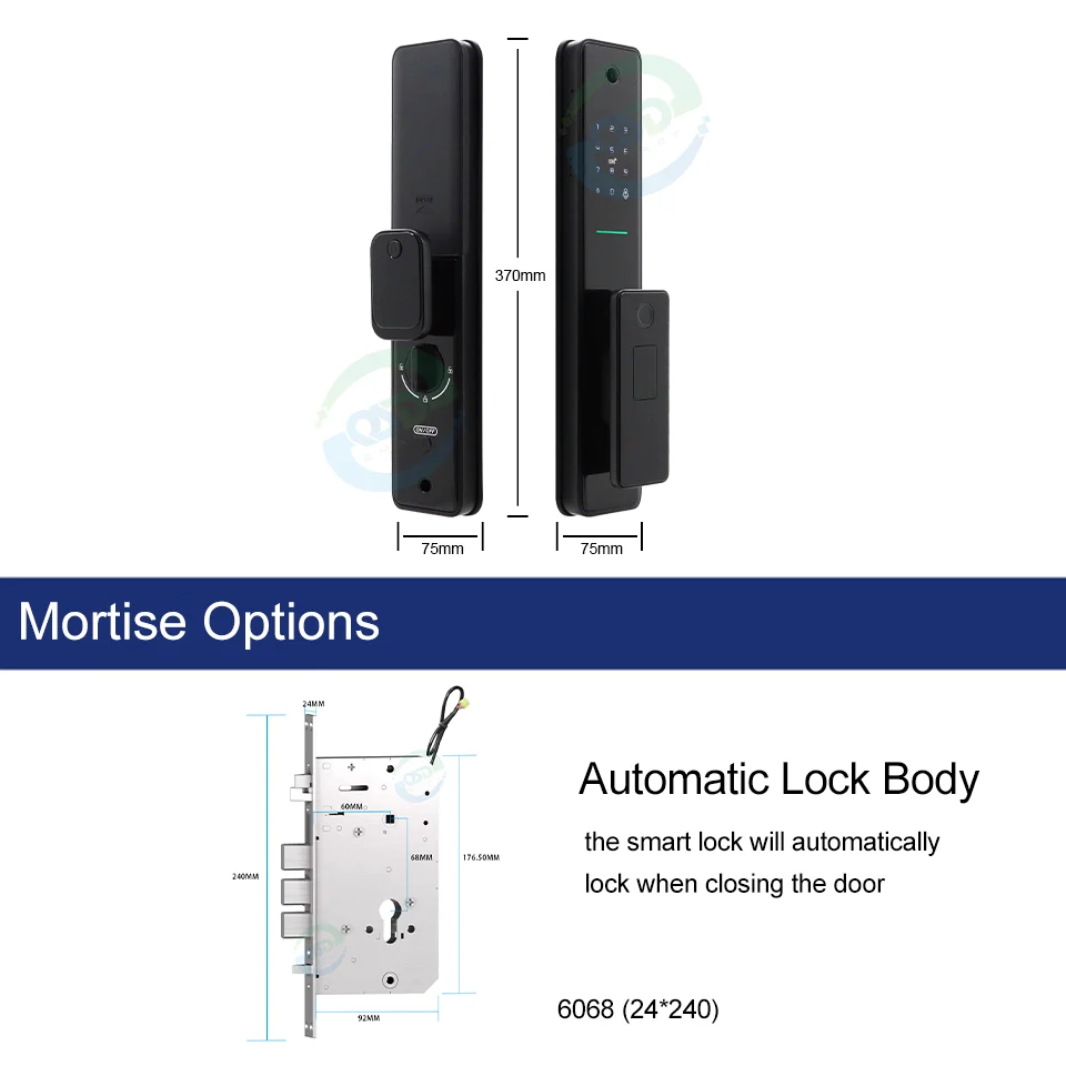 Tuya Outdoor Digital Smart Door  with Fingerprint Recognition WiFi Connectivity Home Security Camera & Cloud Data Storage