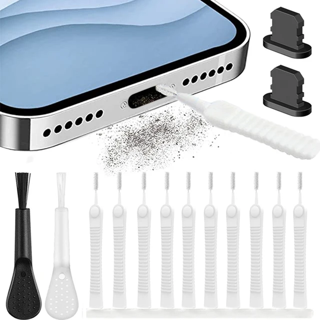 Zestaw do czyszczenia wtyczki przeciwpyłowej portu ładowania telefonu komórkowego do iPhone'a 15 14 13 Pro Max Klawiatura komputerowa Pyłoszczelna szczotka do czyszczenia