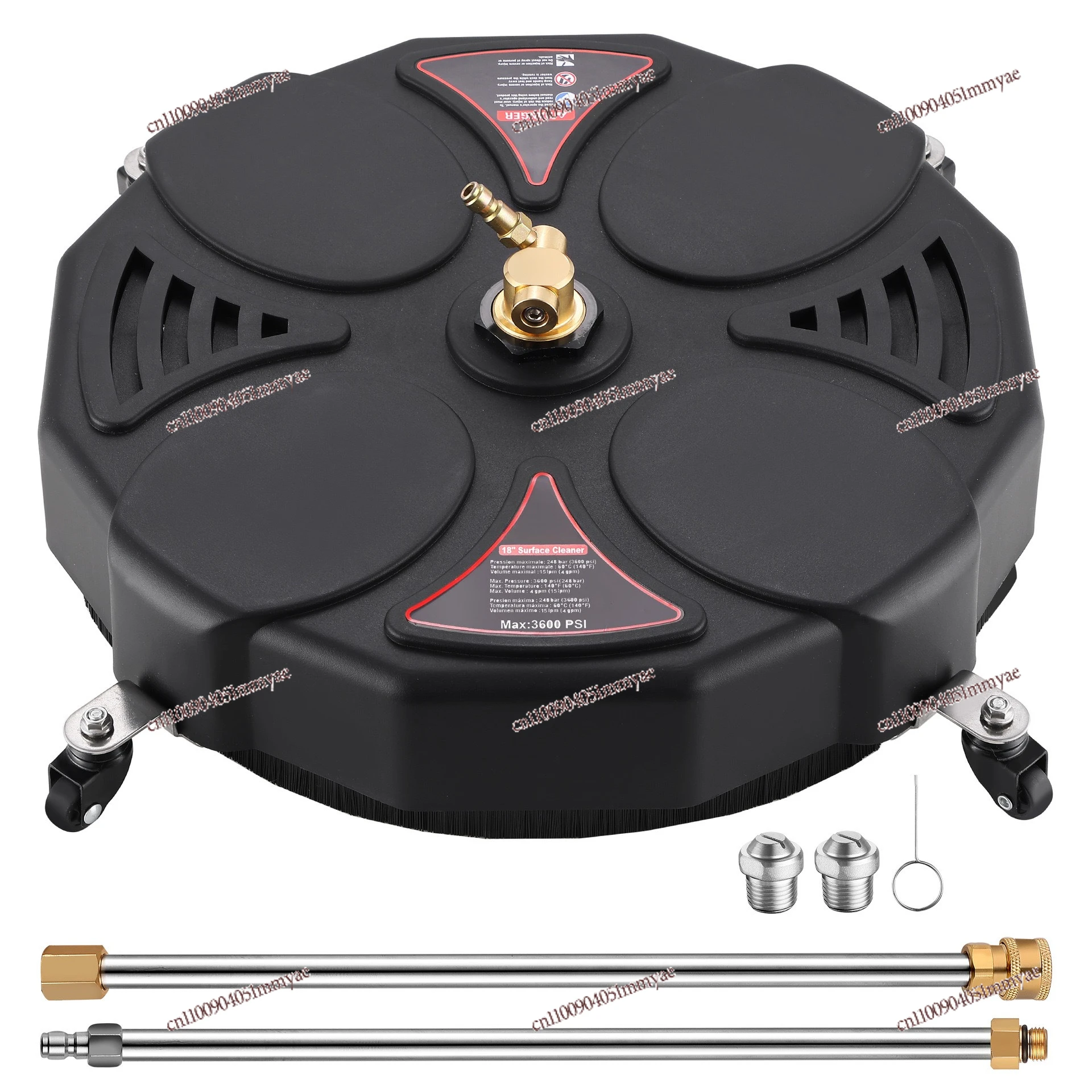 13/16/18 Inch Pressure Washer Surface Cleaner Floor Plate With Dual Nozzles 1/4 Quick Connect Plug Courtyard Pavement Cleaning