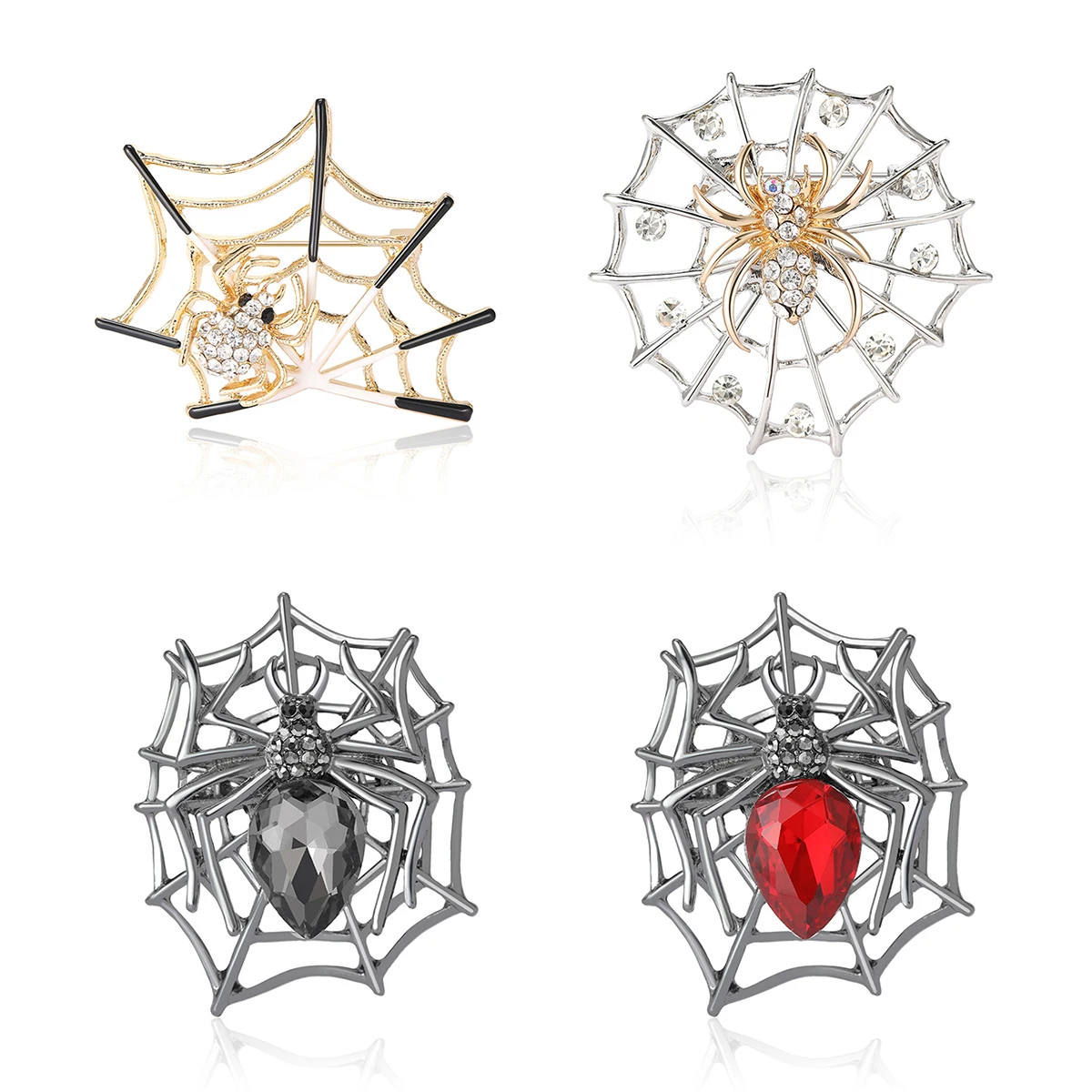Spille per ragnatela con strass di Halloween per donne Spille per insetti unisex Regali per accessori per feste disponibili multicolori