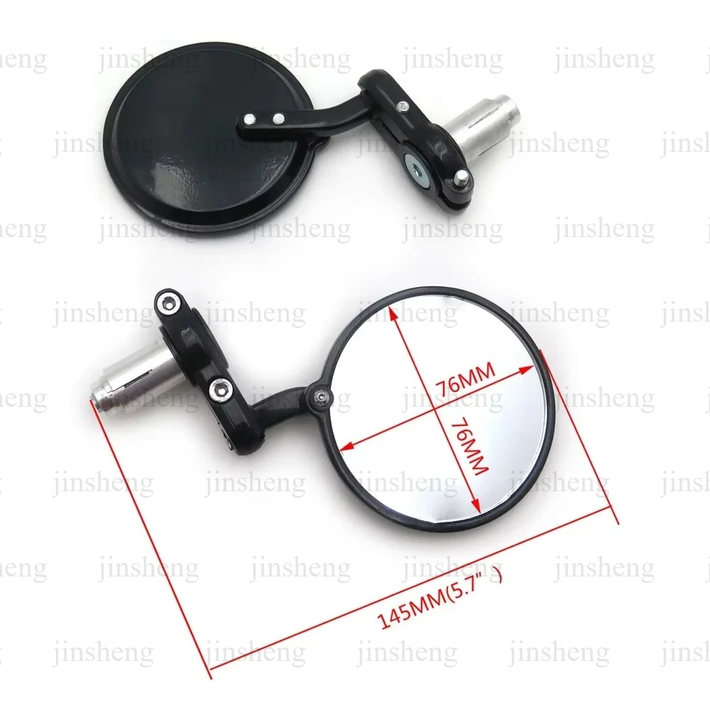 Universal Black Foldable Round 1" 25mm Handlebar End Side Mirrors Motorcycle Parts For Suzuki Honda