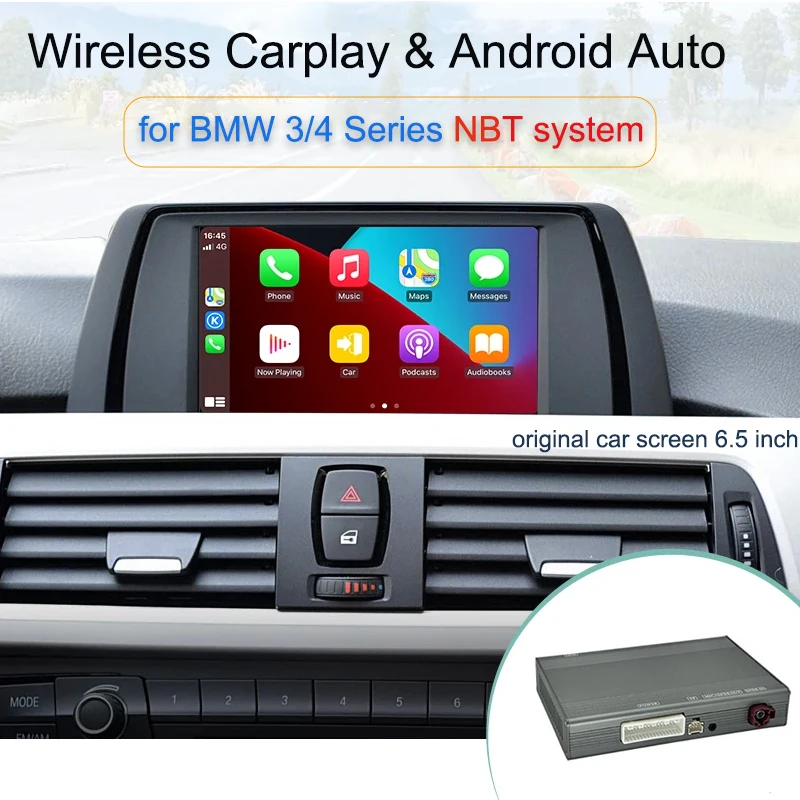 

Wireless Carplay Android Auto For BMW 3/4 series F30F31 F32 F33 F34 F35 F36 NBT System Music and Video Player Rearview camera