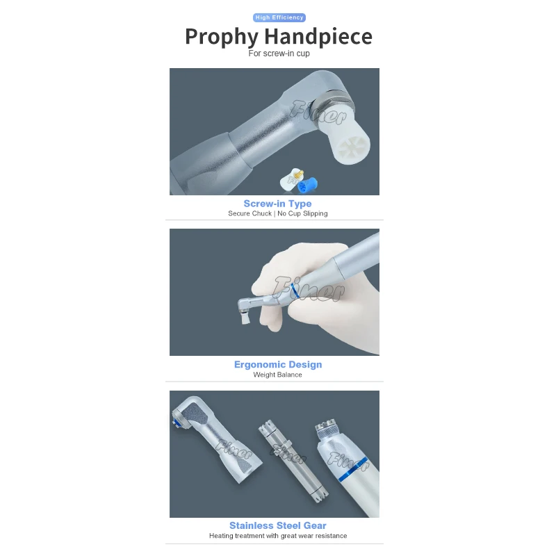 Dental Polishing Prophylaxis Handpiece Screw-in Prophy 1:1 Against Contra Angle Handpiece