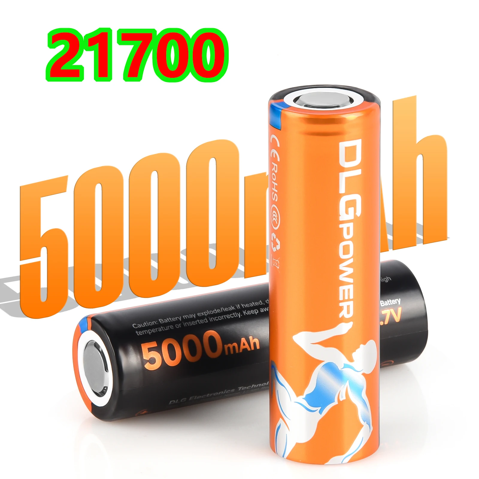 DLGPOWER 3.7V 21700 5000mAh Li-lon Rechargeable Battery Lithium High Power Batteries for Electronic Products Flashlights