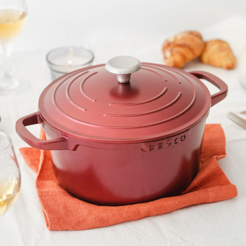 

High Appearance Ceramic Enamel Pot Kitchen Non-stick Pot Induction Cooker Gas Cooker Soup Pot Micro Pressure Lock Fresh Stew Pot