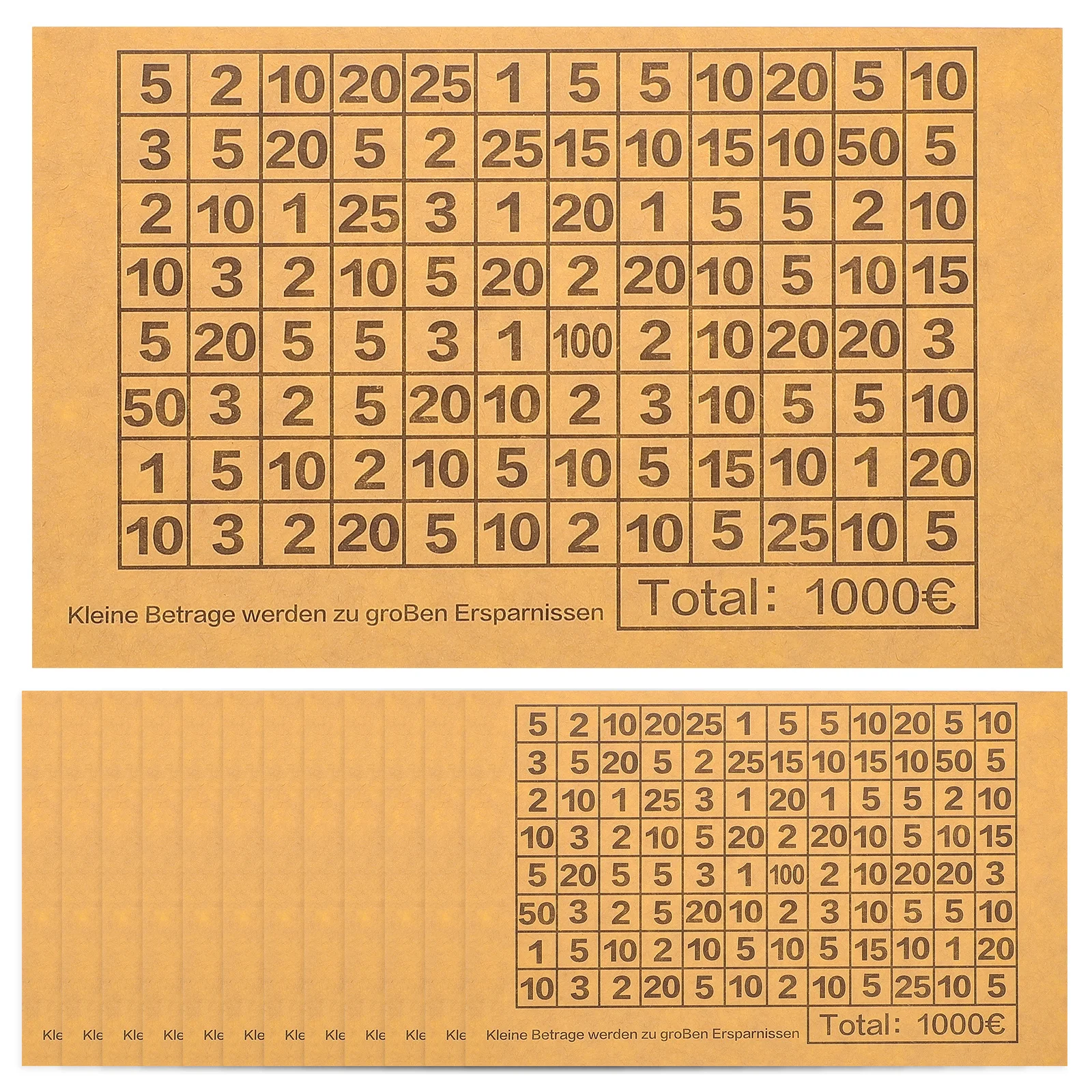 

20 Sheets Savings Box Stickers DIY Money Jar Number Labels - Budgeting Tracking Decals for Coin Bank Euro Saving Projects