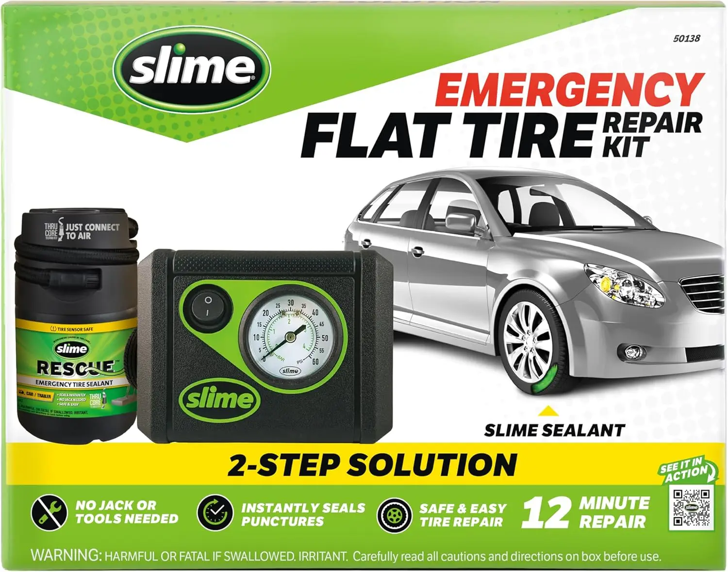 طقم إصلاح الإطارات المسطحة Smart Spair Plus مع مانع للتسرب ومضخة، إصلاح لمدة 12 دقيقة للسيارات ومركبات الطرق السريعة #2