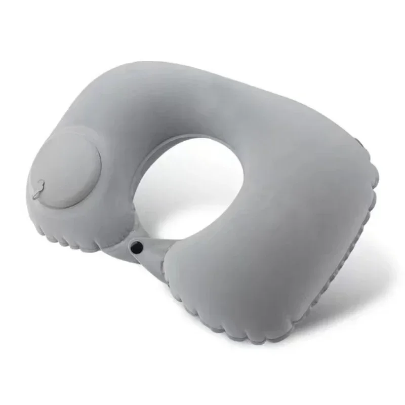 U-Shape Neck Pillow, Outdoor Travel Push Type Auto Inflatable Neck Pillow Pillow Camping Car Headrest Car Accessories Interior