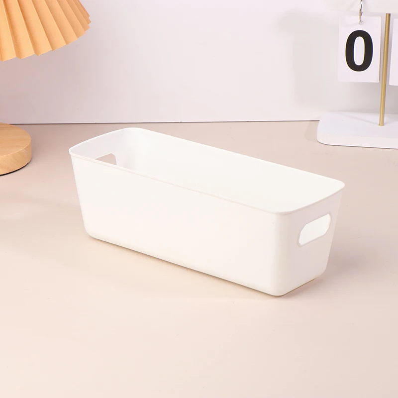 1Pc Desktop Stationery Storage Box White Toiletries Cosmetic Sundries Plastic Storage Organization Box Drawer Organizer