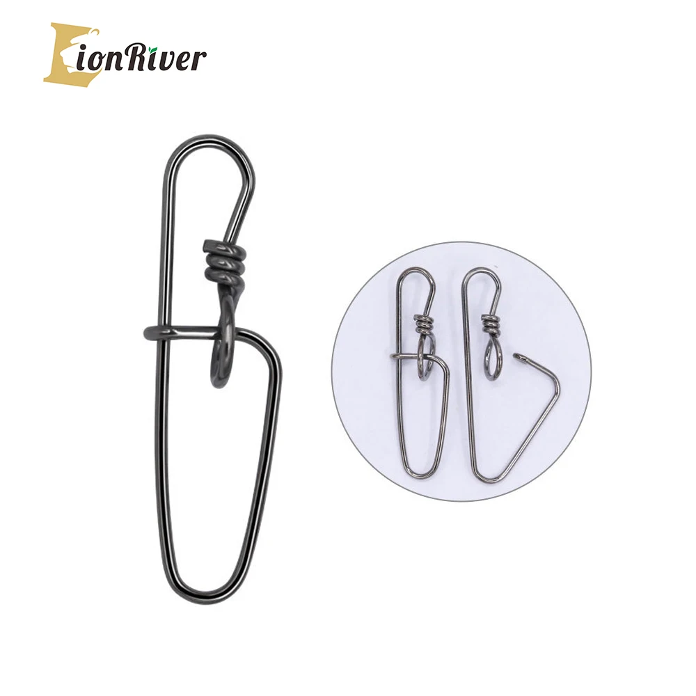 Lionriver 50pcs 0# -6# European Ringlock Snap Stainless Steel Double Insurance Inside Pin Big Pike Fishing Lure Connector