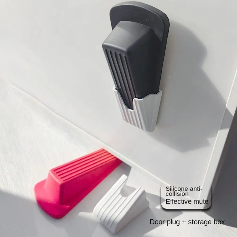 New Silicone Door Stopper Anti Collision Wall Protectors Floor Holder Strong Suction Doorstop Home