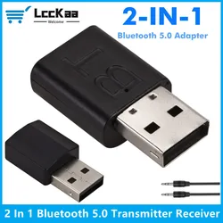 Adaptador 2 en 1 USB Bluetooth 5,0, receptor Bluetooth, adaptador Dongle USB Bluetooth 5,0, transmisor de Adaptador de Audio para ordenador portátil y coche