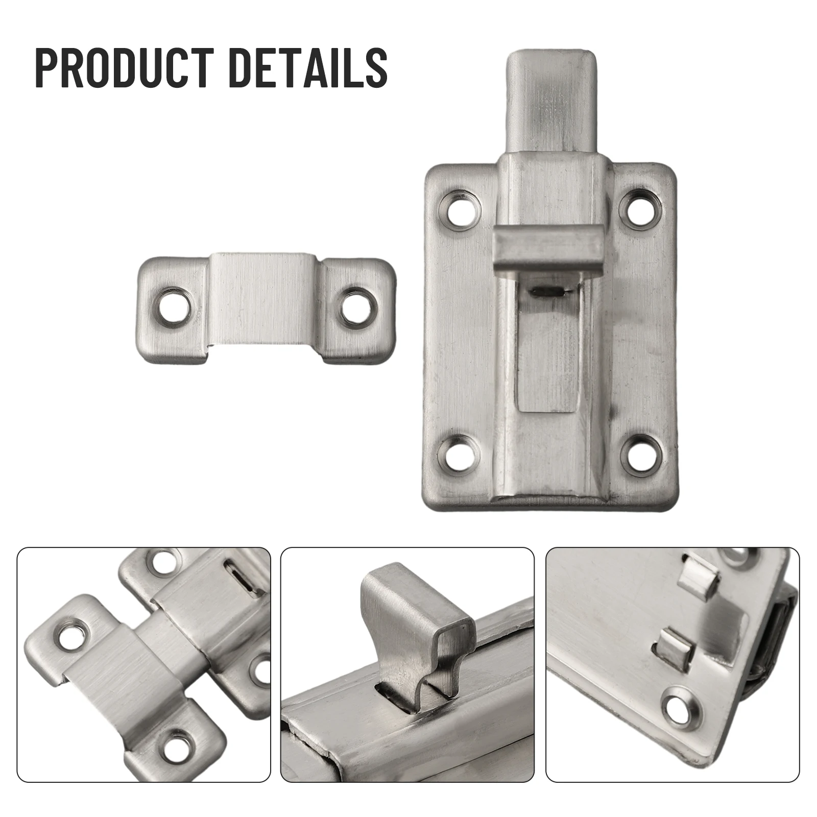 

Solid Wood Door Stainless Steel Door Security Electroplating Latch Lock Bolt Stainless Steel Steel Door Security
