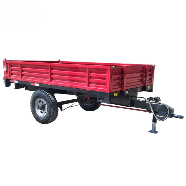 Customized High Safety Level 3 Tons Single Axle 2 Tyres Farm Back Tipping Rear Dump Trailer for Agriculture Transportation