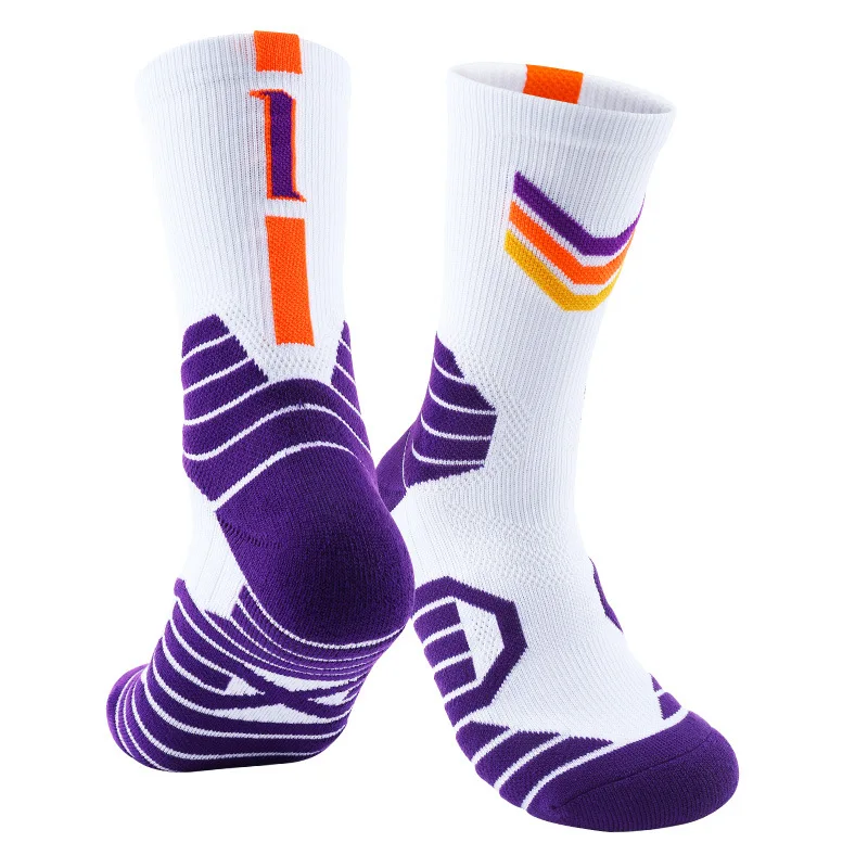 Booker White PHO Basketball Player Star Thick Sport Crew Man City Socks Digital Number No1 One Point Guard Golden State US Team