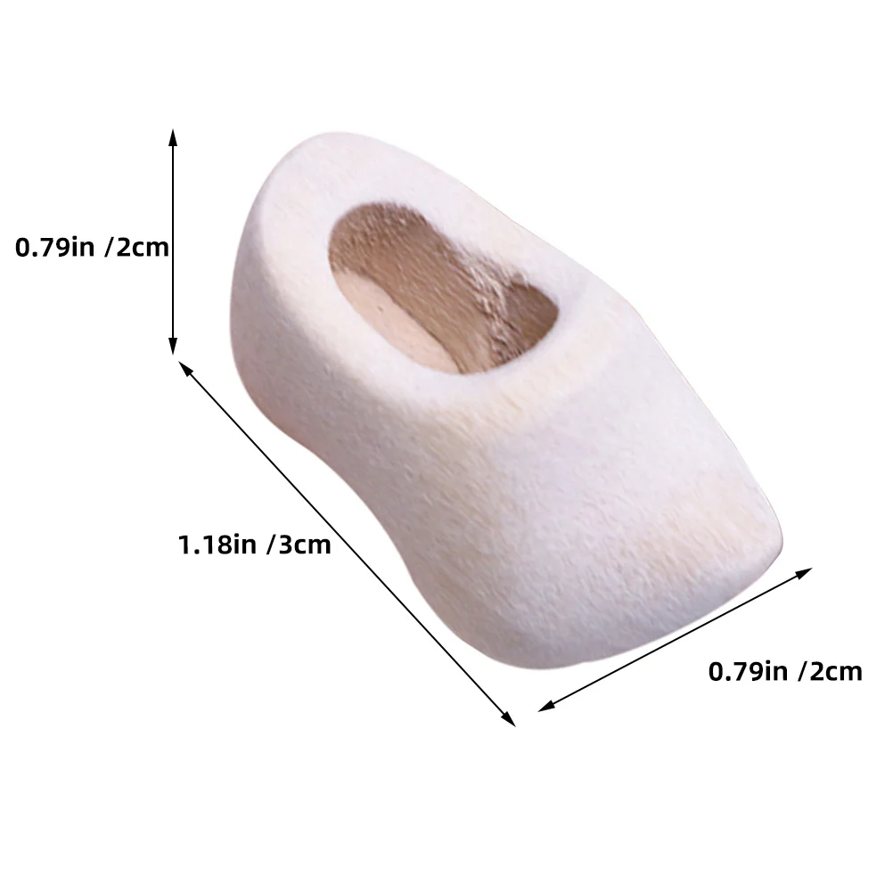 รองเท้าไม้จิ๋วแบบดัตช์ 6 คู่ รองเท้าไม่เคลือบสำหรับตกแต่งบ้านตุ๊กตา อุปกรณ์งานฝีมือรองเท้าจิ๋ว DIY