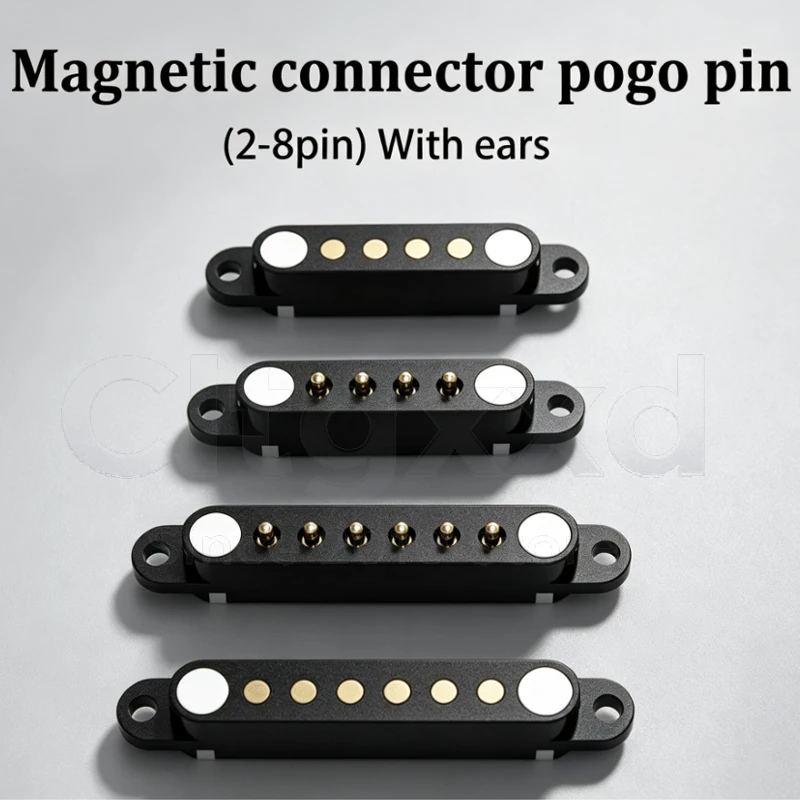 1 Satz 2A DC magnetischer Pogo-Pin-Steckverbinder 2-8-polig 2,5/2,8 mm mit/ohne Ohren für intelligentes Laden von DIY-Elektronikprodukten – Detail 3