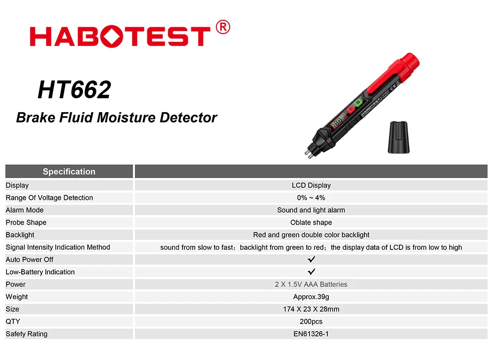 3-Farben-Hintergrundbeleuchtung Tragbarer Digitaler Bremsflüssigkeitstester Präziser Auto-Bremsöltester mit Ton- und Lichtalarm DOT3 DOT4 DOT5.1 – Detail 1