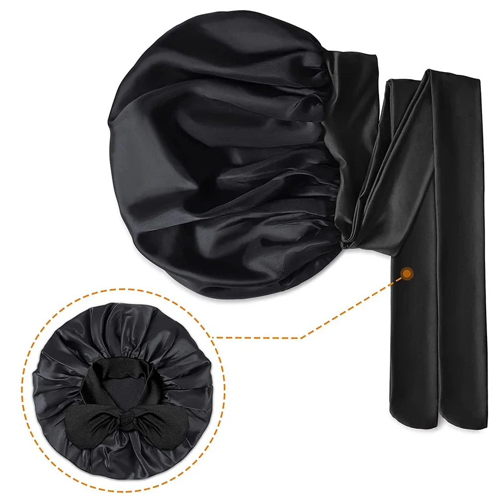 Cuffia grande in seta di gelso, cuffia per capelli in seta per dormire, cuffia da notte con fascia elastica morbida, regali per lei. Cuffia per capelli traspirante - Italia
