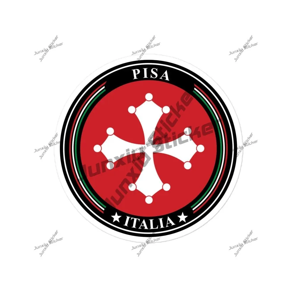 

Pisa Italy Flag Sticker Italian City Flag Shield Vinyl Decals Vehicle Sunshade Creative Stickers On Car Cover Scratches Decor
