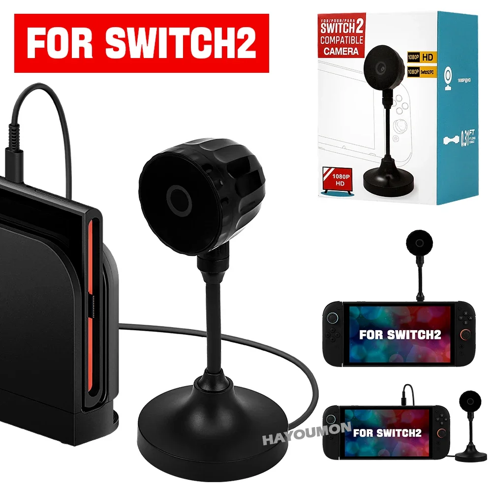 1080P HD-Videokamera für Switch 2 Konsole mit USB-C-Anschluss, rutschfeste Desktop-Videoaufnahmekamera für PC-Zubehör