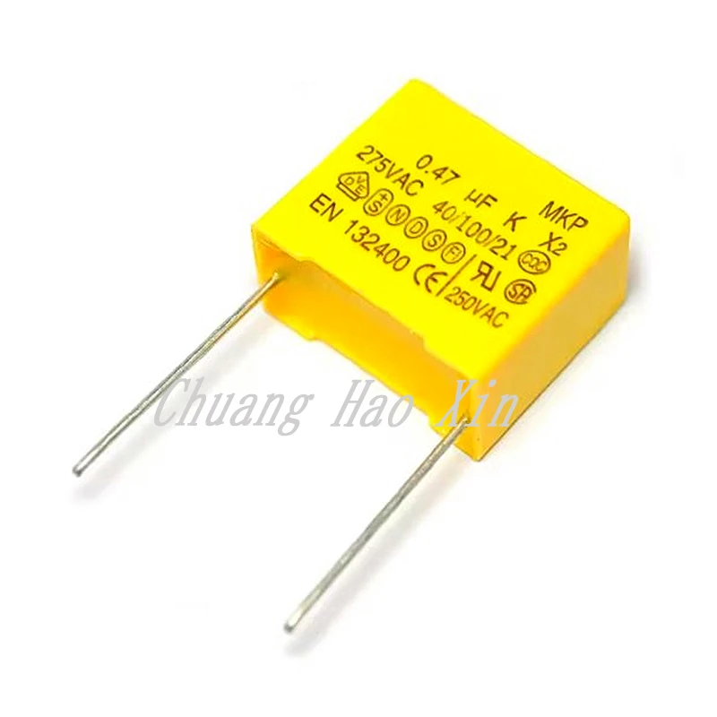 10Pcs 470nF capacitor X2 capacitor 275VAC Pitch 15mm X2 Polypropylene film capacitor 0.47uF