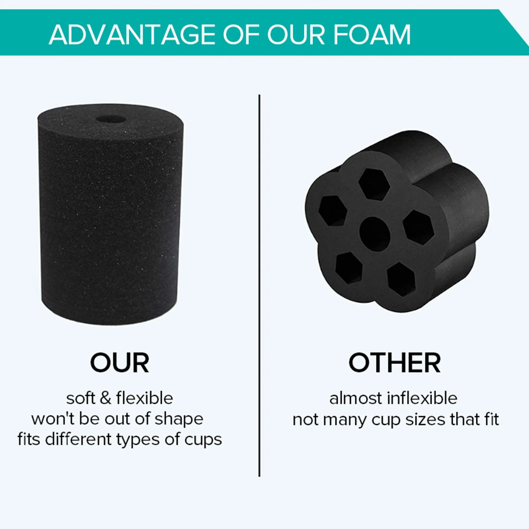 ABEZ 4 Pcs Cup Turner Foam Flexible Tumbler Foam Inserts For 10-40Oz Tumbler Crafting Tumbler Foam